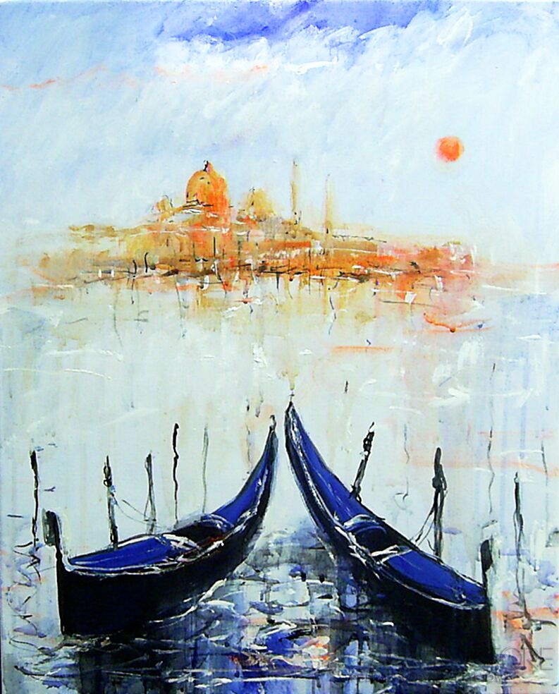 First27147 Last27147-Dwie gondole w słońcu....-Akryl