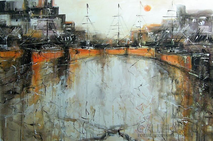 First27147 Last27147-Pomarańczowe łodzie...-Akryl