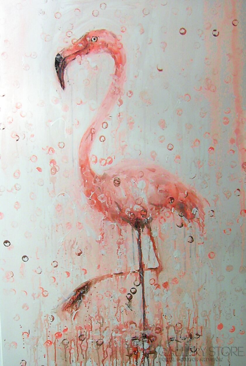 First27147 Last27147-Różowy flaming.....-Akryl