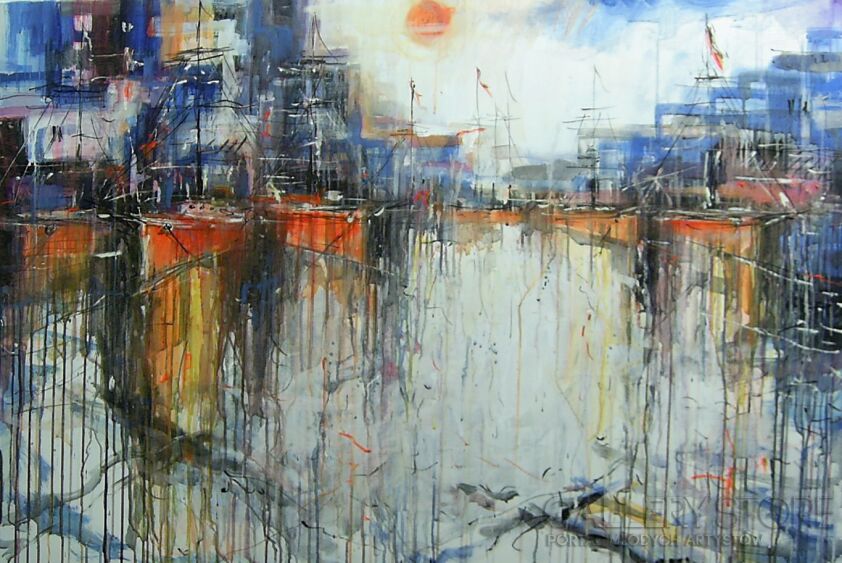 First27147 Last27147-Słońce nad łodziami....-Akryl