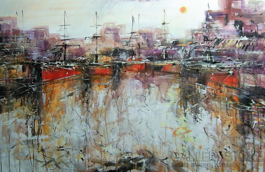 First27147 Last27147-Słoneczny poranek w porcie...-Akryl