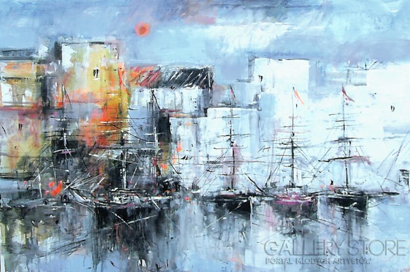 First27147 Last27147-Żagle w porcie....-Akryl