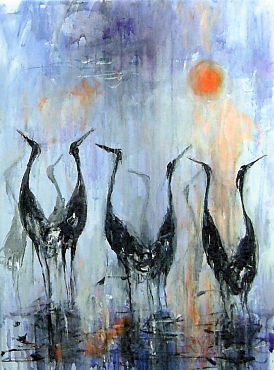 First27147 Last27147-Żurawie w słońcu...3-Akryl