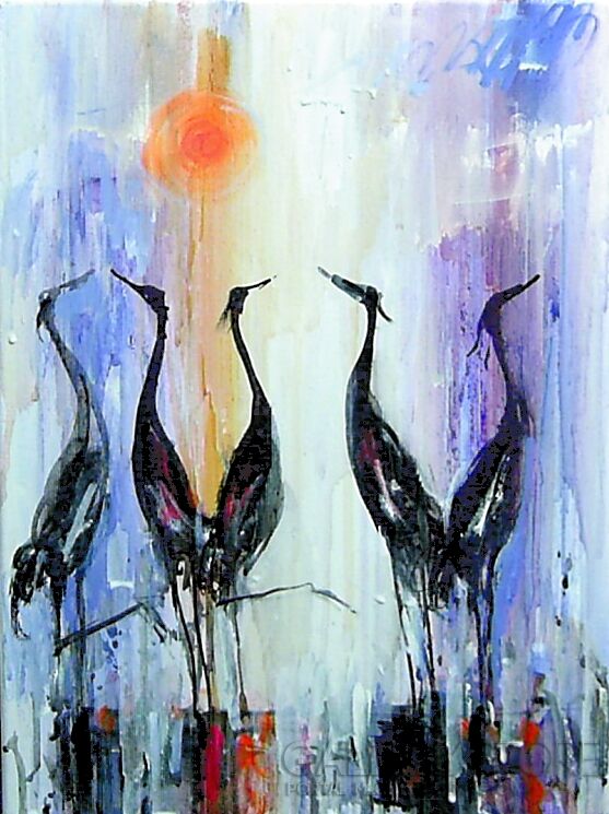 First27147 Last27147-Żurawie w słońcu...1-Akryl
