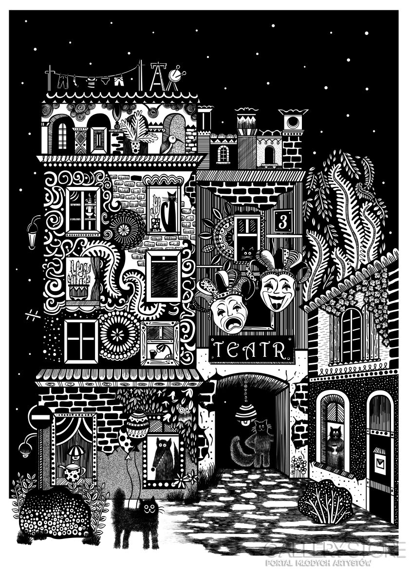 First28829 Last28829-Teatralny zakątek nocą-Plakaty