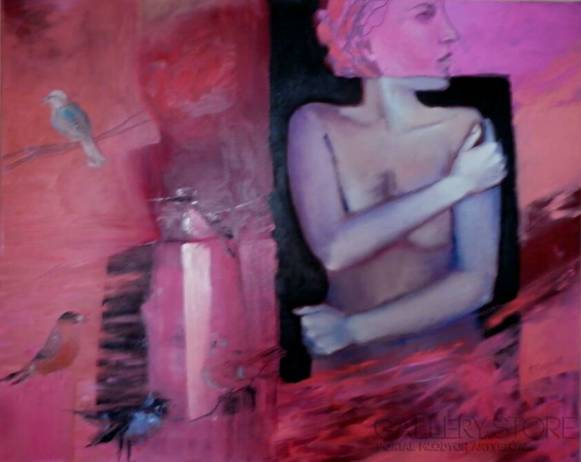First190 Last190-Nude with Birds, 2012-Olej