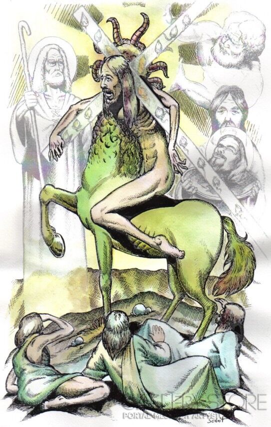 First25856 Last25856-Tarot Apokalipsy - Rycerz kijów - Przemienienie-Rysunek