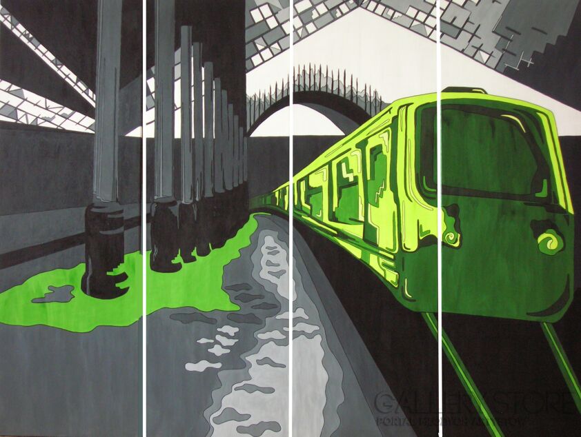First26778 Last26778-Train green-Akryl