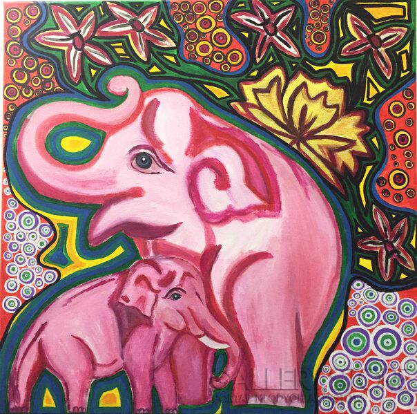 First29316 Last29316-Seeing pink elephants-Akryl