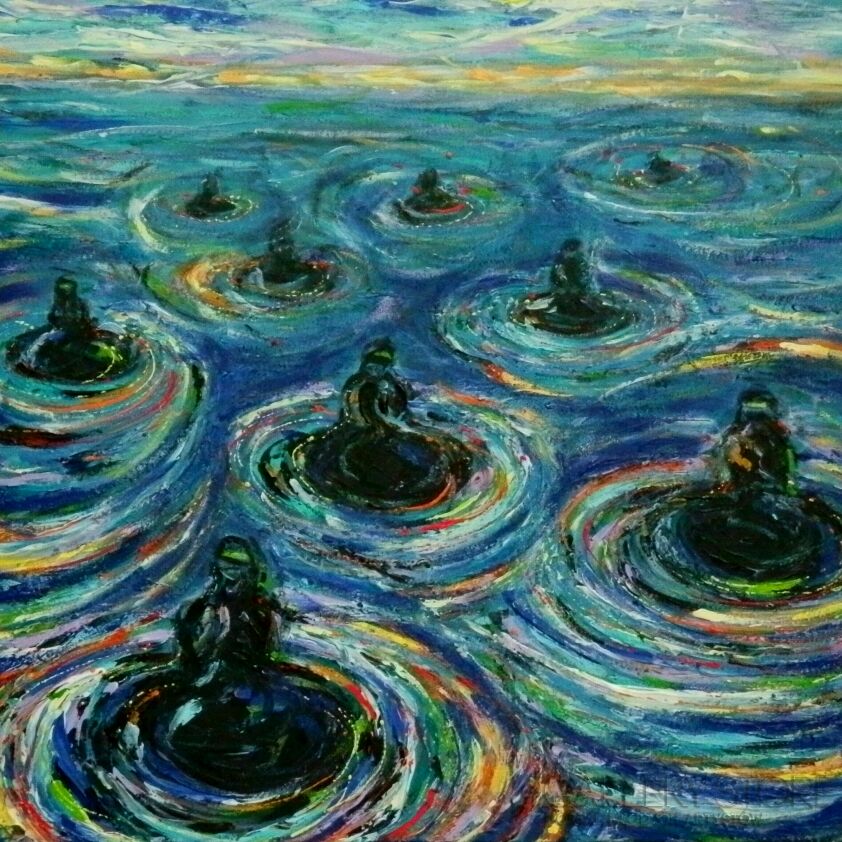 First3166 Last3166-Kapiel w burkach -swimming in burkas-Akryl