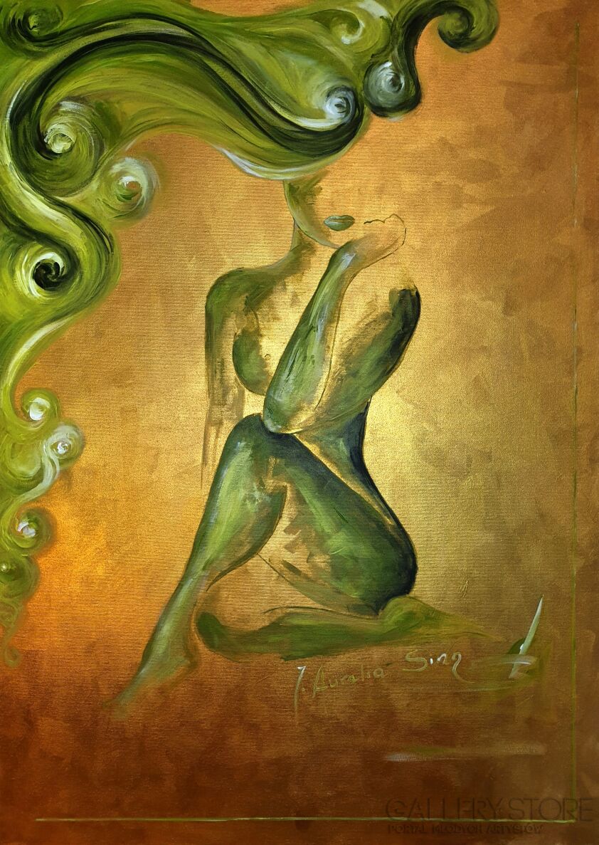 First32431 Last32431-GIRL IN THE GOLDEN PAINTING-Akryl