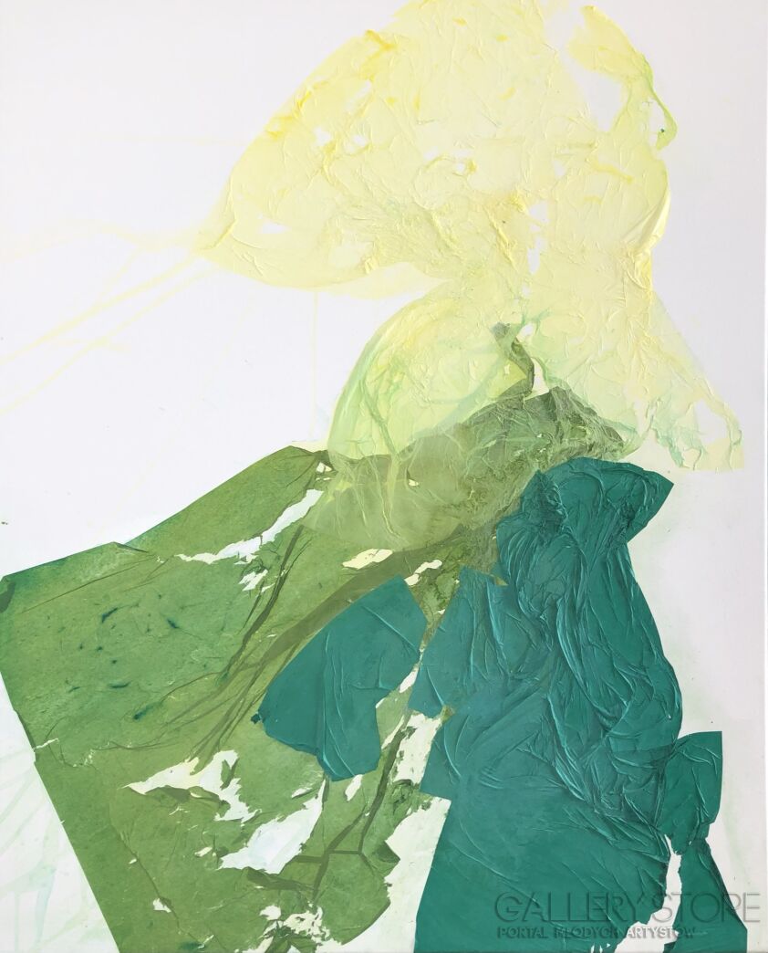 First34935 Last34935-Falling into green 1/2-Technika mieszana