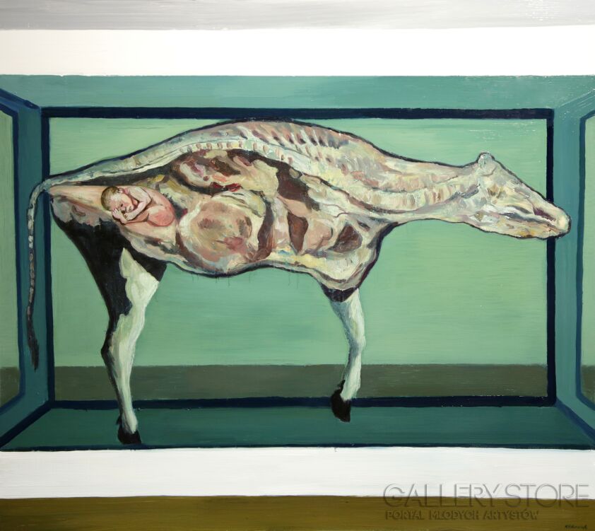 First32341 Last32341-Narodziny artysty, na podstawie pracy Damien Hirst Mother and child-Olej