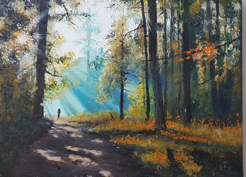 First29476 Last29476-Leśna ścieżka pachnąca jesienią -Akryl