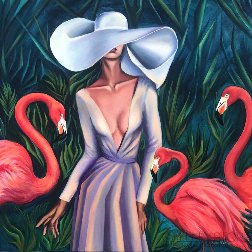 First31829 Last31829-Moje Art Deco. Flamingi-Akryl