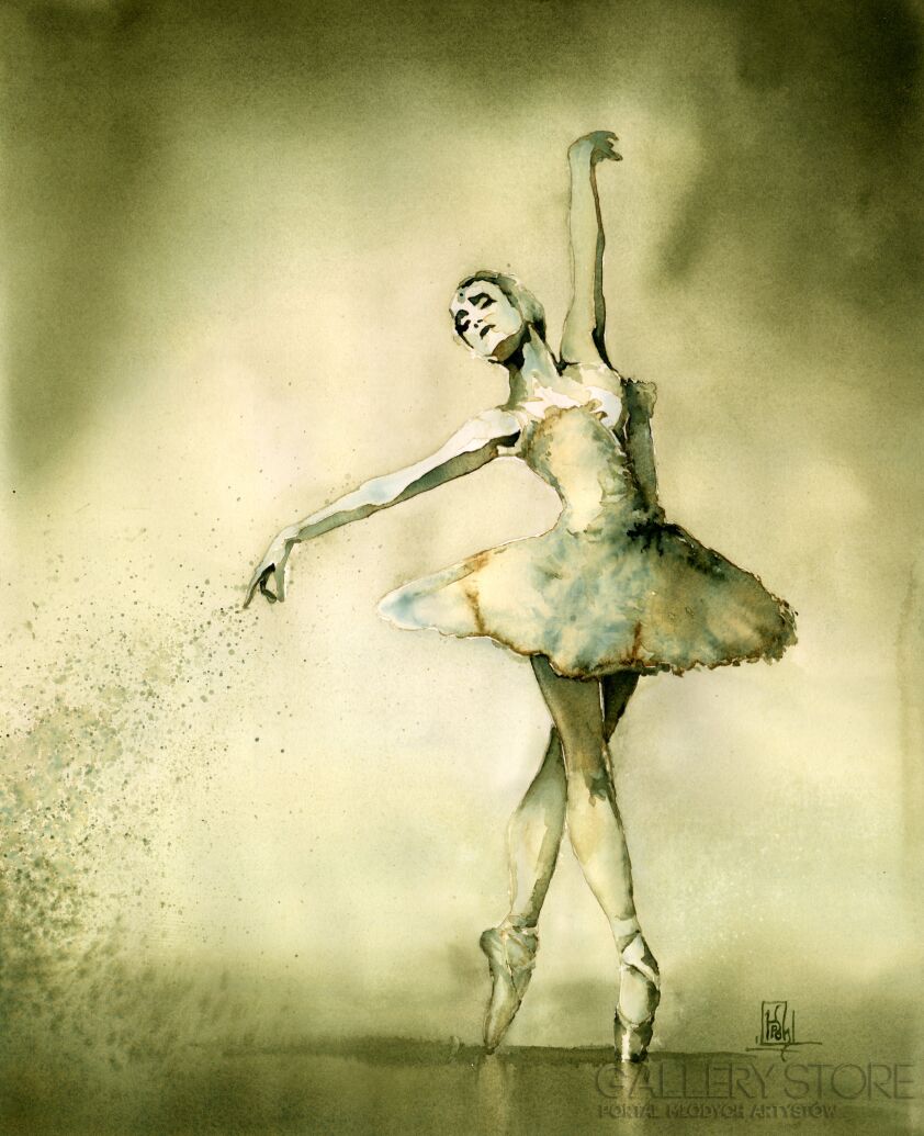 First32646 Last32646-Balerina #1-Akwarela