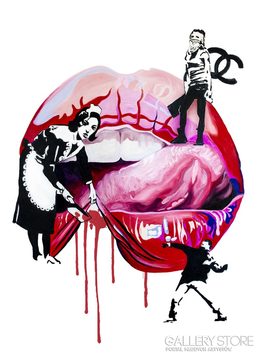 First37628 Last37628-Banksy Lips-Plakaty