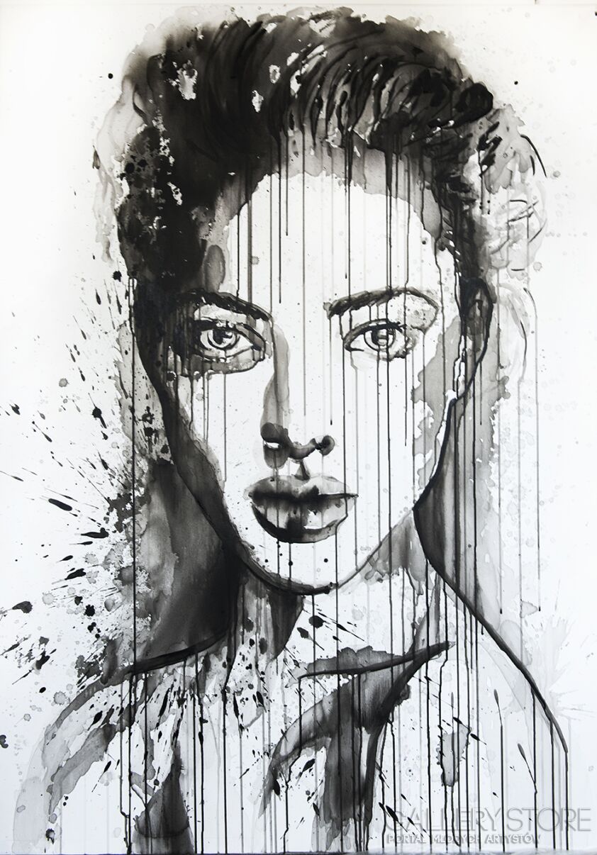 First37628 Last37628-Dripping portrait-Technika mieszana