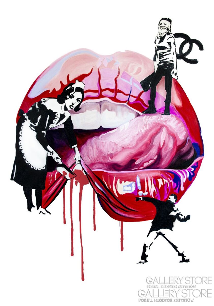 First37628 Last37628-Lips by Banksy-Olej