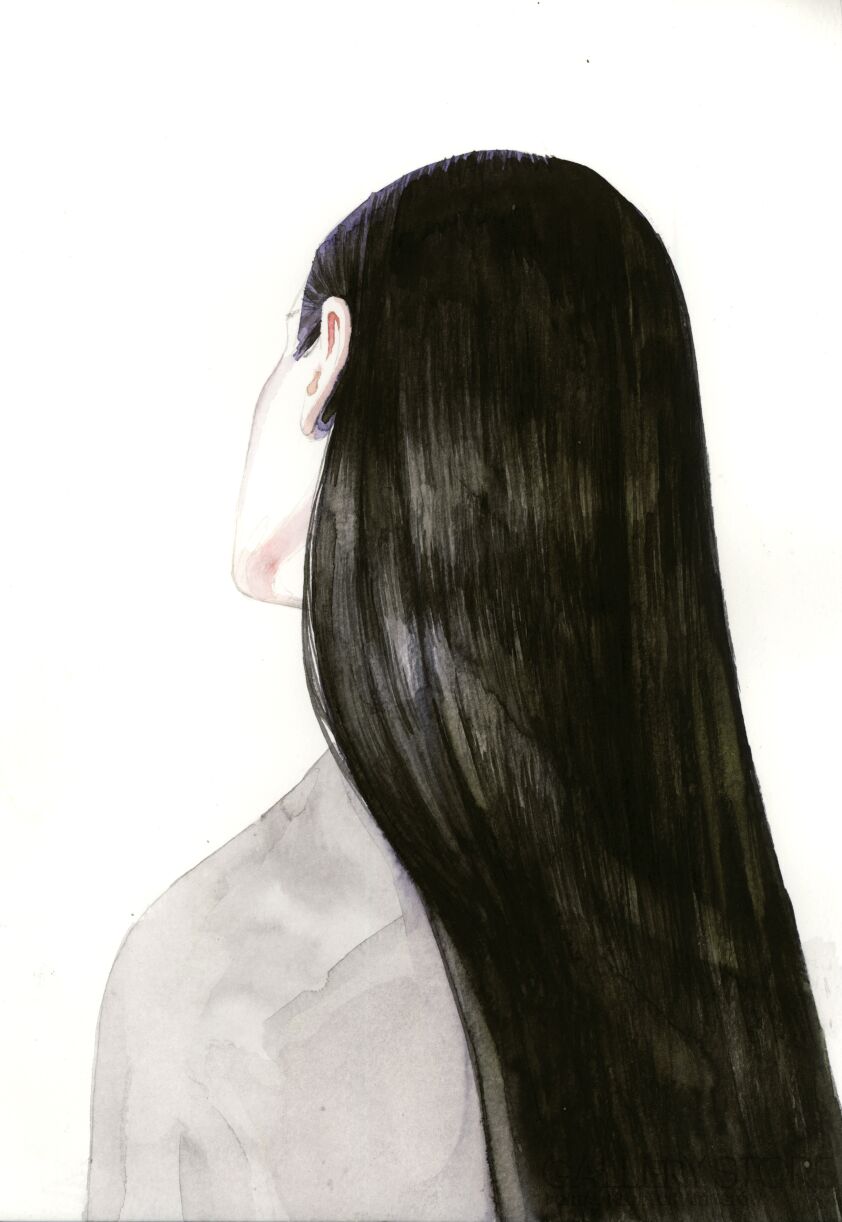 First27556 Last27556-Kobieta z długimi włosami-Akwarela