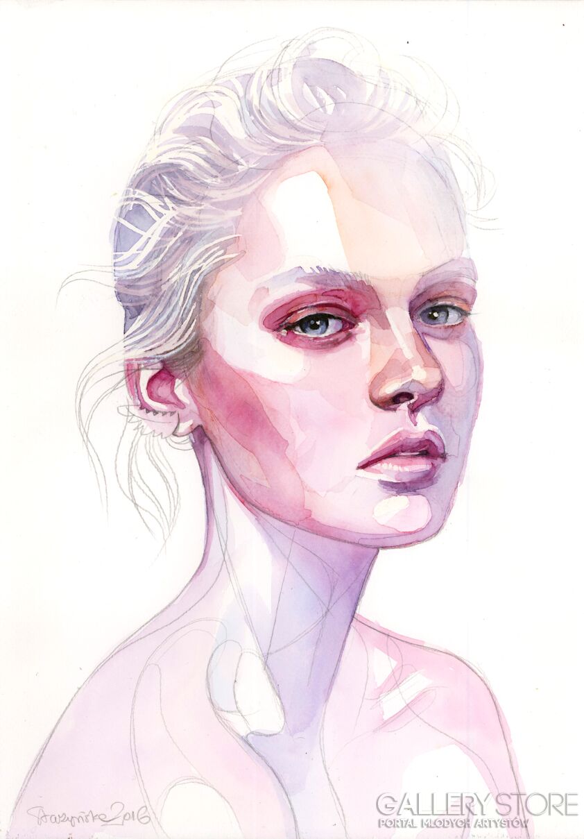 First27556 Last27556-Portret kobiety I-Akwarela