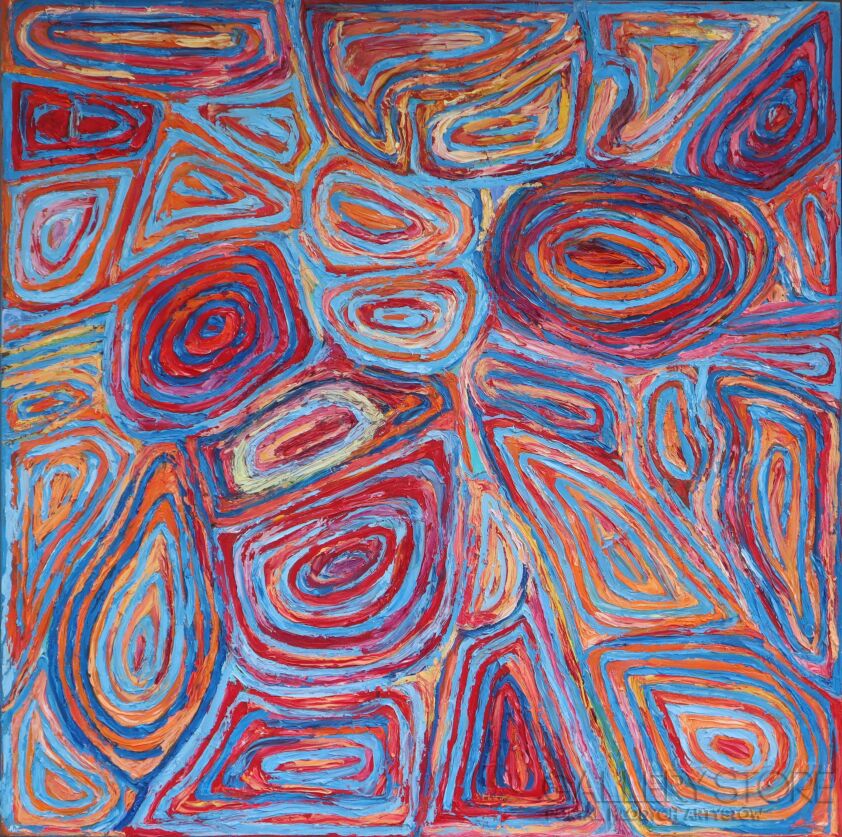First235 Last235-Abstrakcja Geometria czerwona-Olej