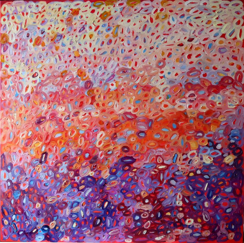 First235 Last235-Abstrakcja czerwona-Olej