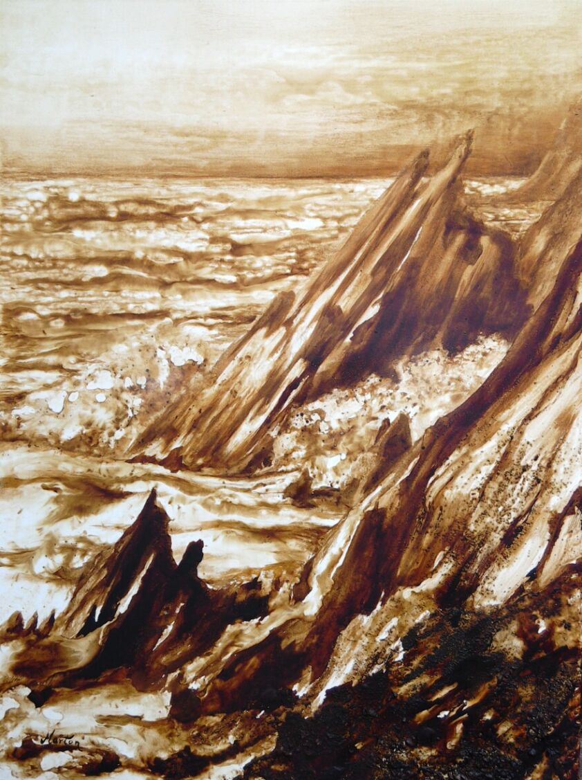 First1638 Last1638-Coffee painting: Dingle Peninsula. Slea Head -Technika mieszana