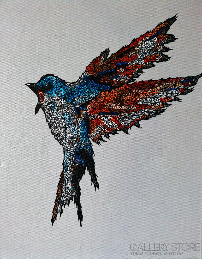 First31894 Last31894-GREY BIRD #2-Akryl
