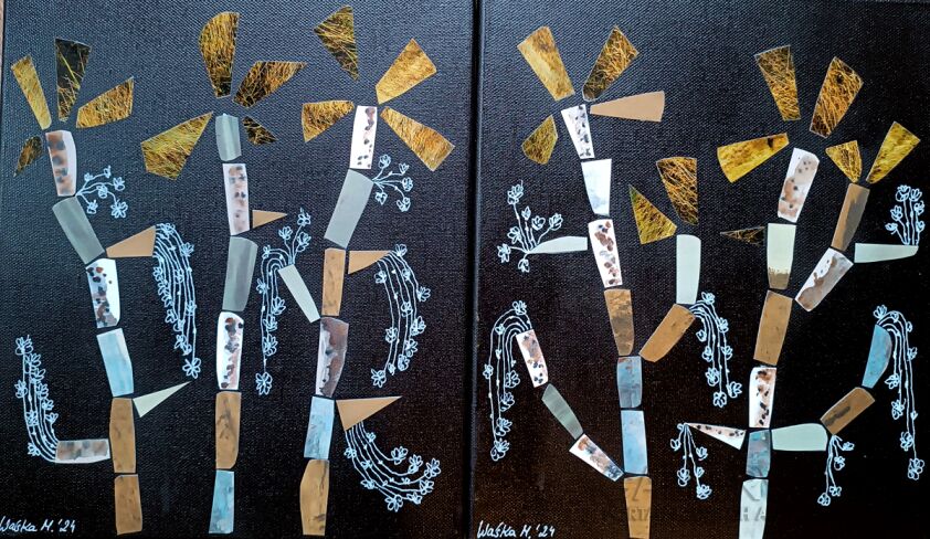 First34203 Last34203-Japandi Collage- Dyptyk-Technika mieszana