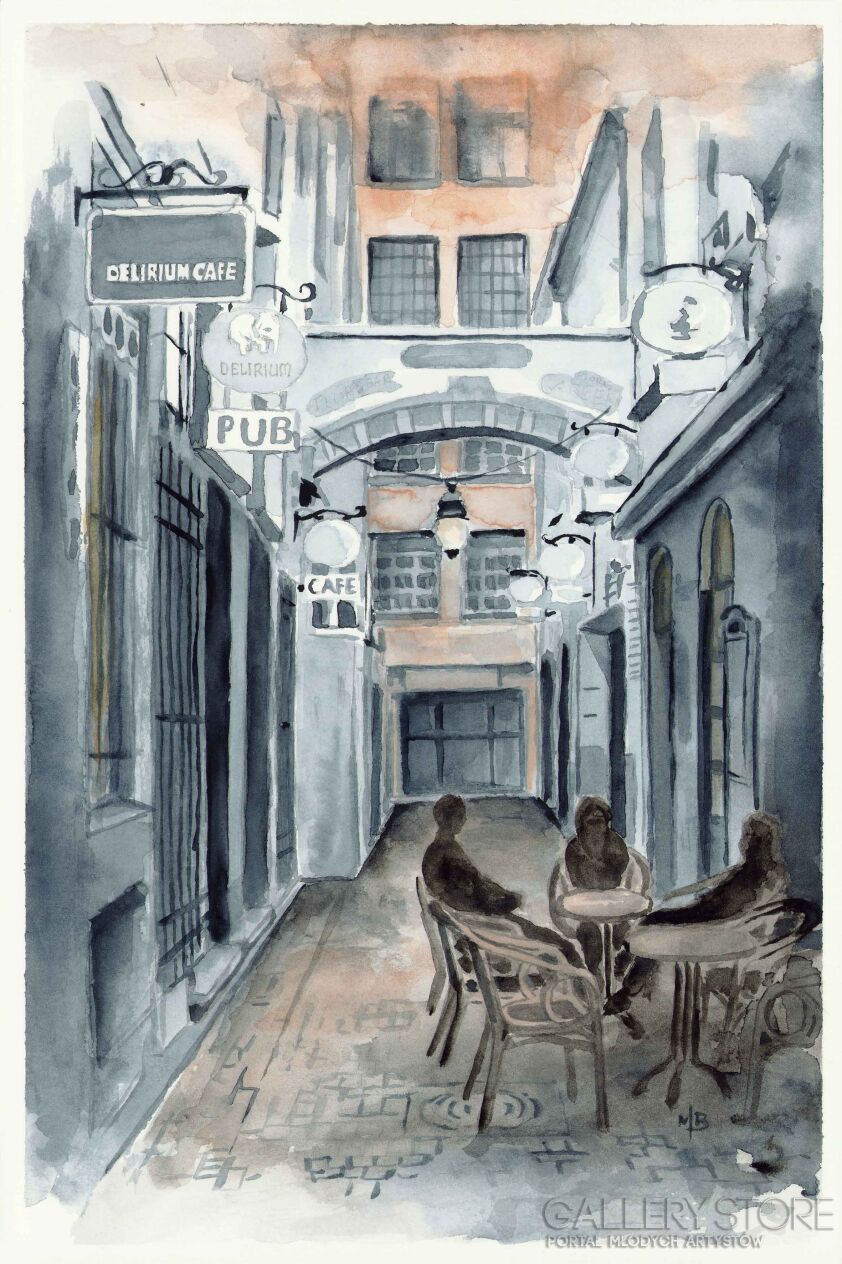 First37848 Last37848-Delirium Cafe w Brukseli-Akwarela