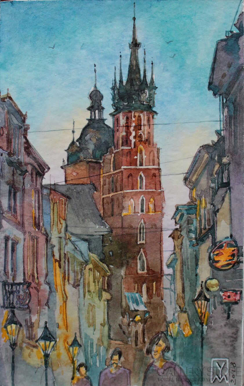 First34015 Last34015-Krakow-Akwarela