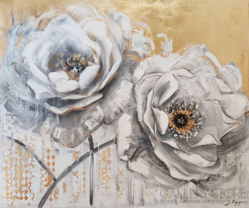 First34205 Last34205-WHITE FLOWERS-Akryl