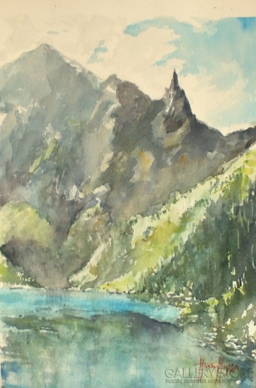 First33818 Last33818-,,Morskie Oko-widok na Mnich,,-Akwarela