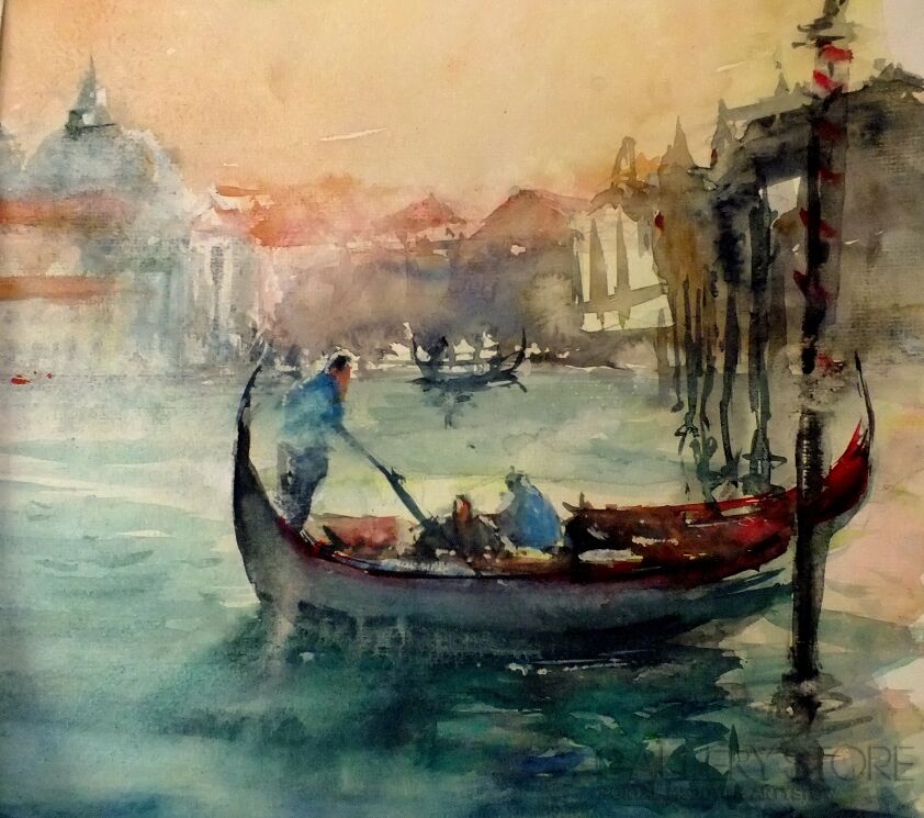 First33818 Last33818-''Wenecja Canal Grande''-Akwarela
