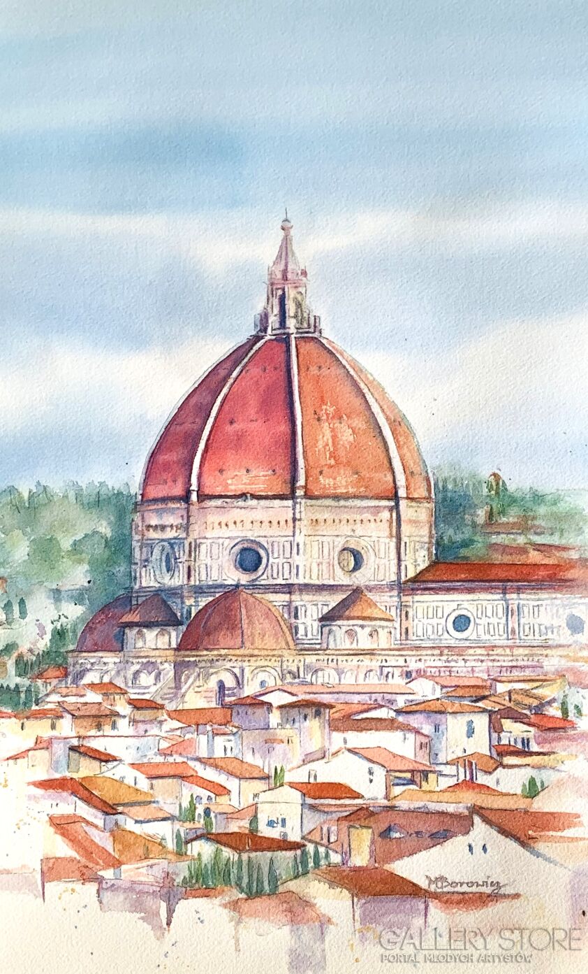 First34402 Last34402-Nad dachami Florencji -Akwarela