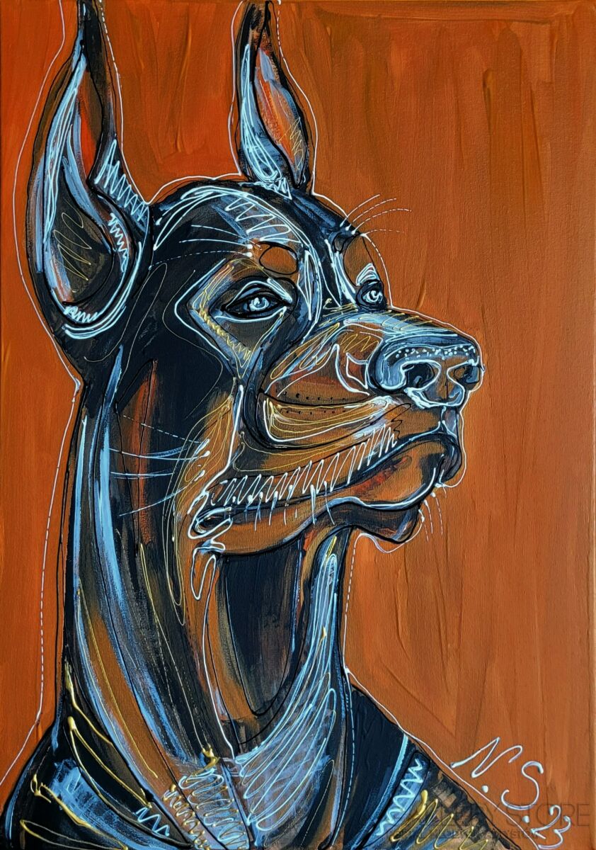 First34766 Last34766-Pies - Doberman-Akryl