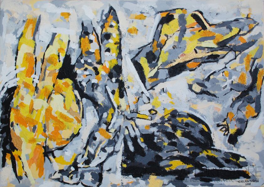 First29067 Last29067-z cyklu Pies "yellow dog" -Akryl