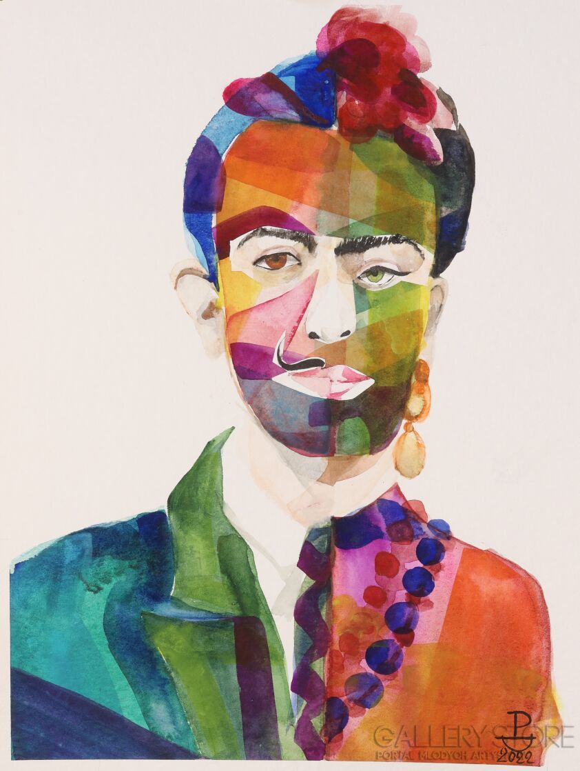 First31166 Last31166-Fridali portret surrealistyczny-Akwarela