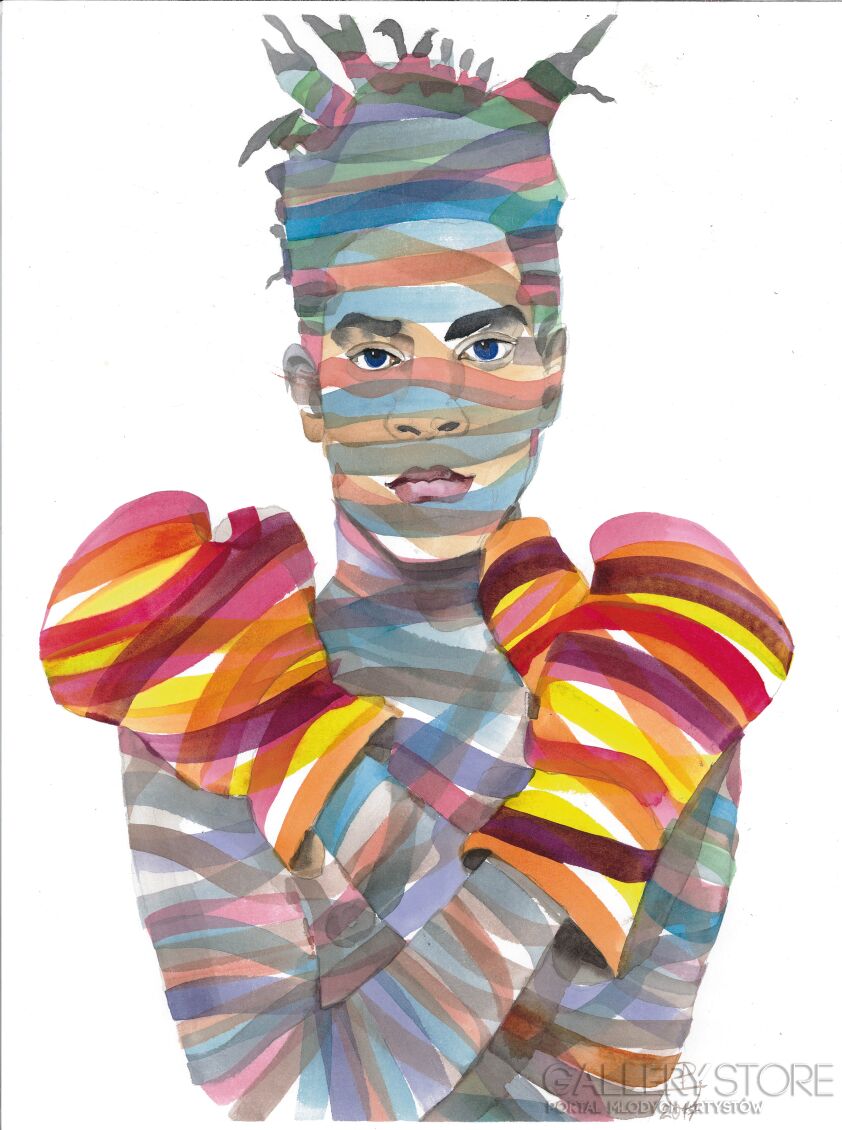 First31166 Last31166-Jean-Michel Basquiat-Akwarela