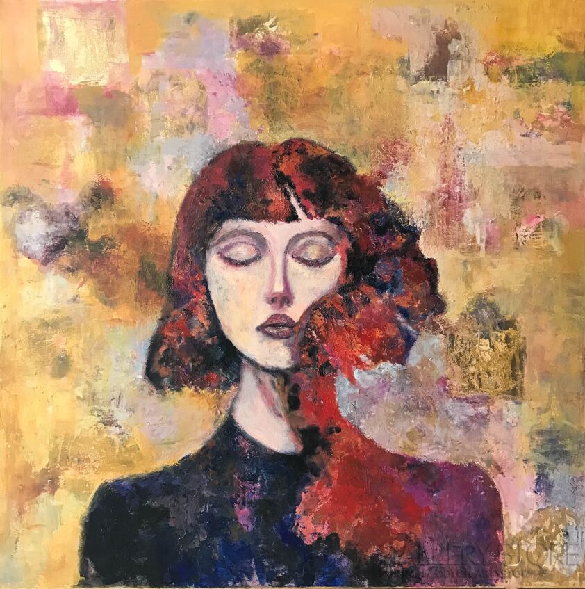 First33740 Last33740-Portret ekspresyjny-Technika mieszana
