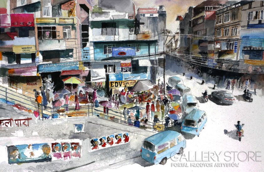 First29283 Last29283-Bazar w Kathmandu-Akwarela