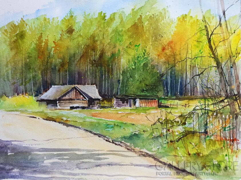 First29283 Last29283-Podlasie - gdzieś na Łapiczach-Akwarela