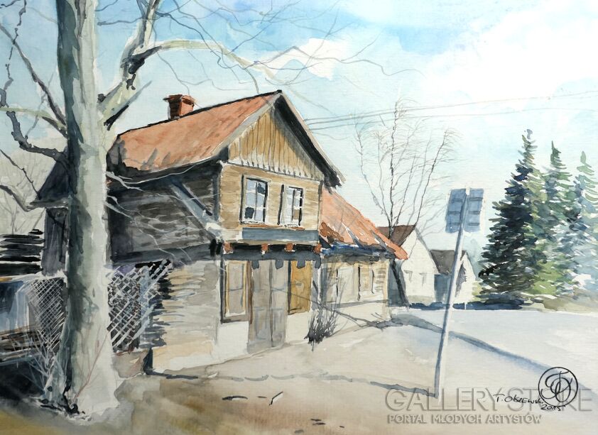 First29283 Last29283-Podlasie - Stara szkoła-Akwarela