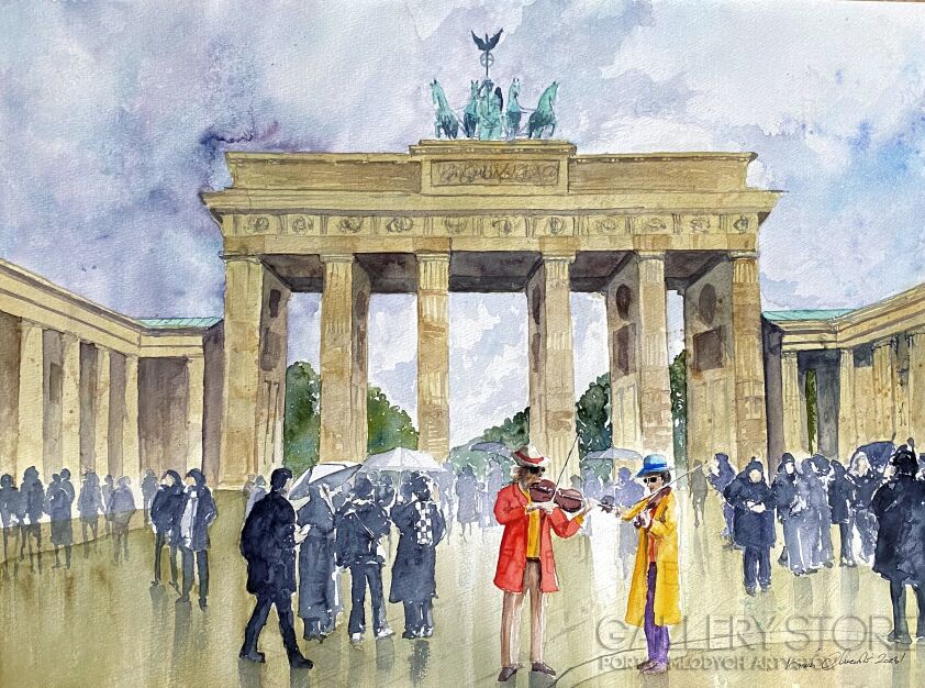 First29283 Last29283-Przy Bramie Brandenburskiej-Akwarela