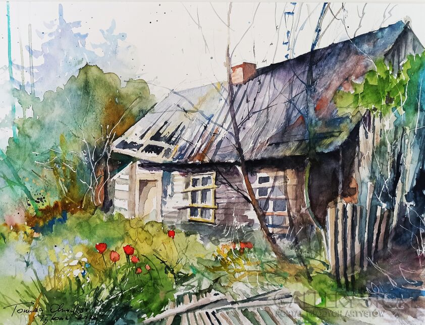 First29283 Last29283-Podlasie - Tykocin - Samotna-opuszczona-Akwarela